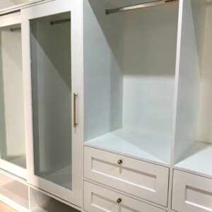 Custom-built U-shaped HDHMR wardrobe