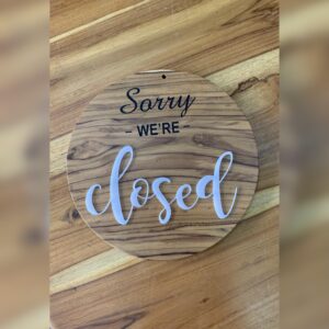 Round Teak Wood Plaque with Laser engraved design and Acrylic Inset